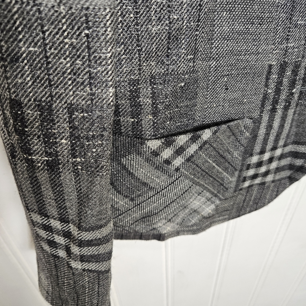 Nina Ricci Wool Tweed Blazer 42 Gray Patchwork Double Button France - Picture 6 of 13